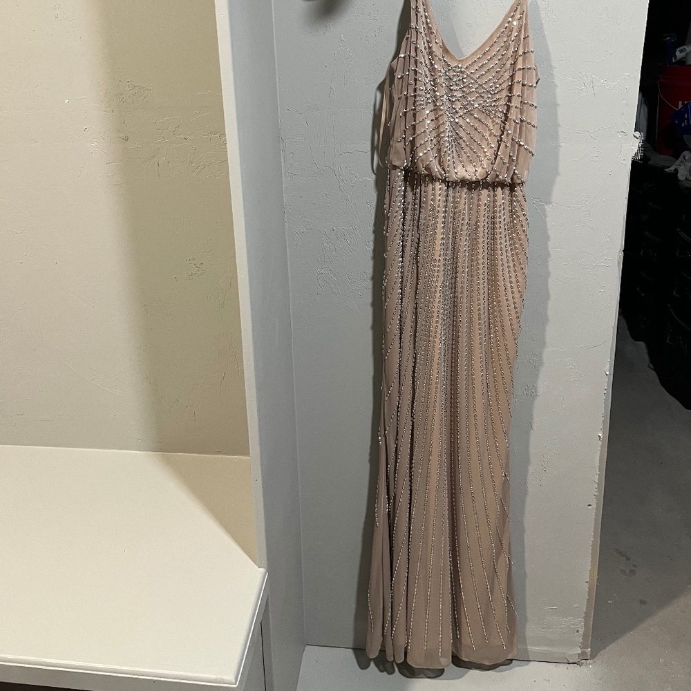 Xscape Nude Beaded Dress Size 4